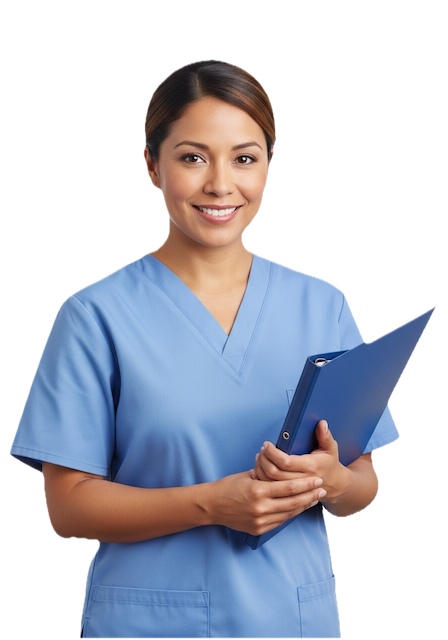 Doctora esperando pacientemente